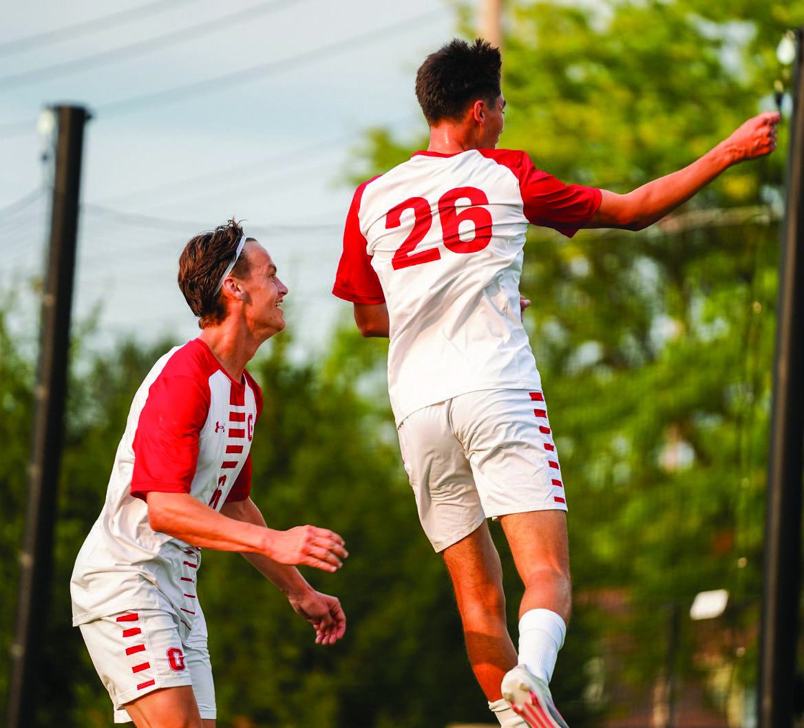 Sophomore Luke Ladas scored his first two collegiate goals in win.