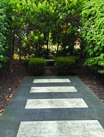 Between Hicks and SHAL there is a memorial to David G. Moser '68 modeled after the album cover of "Abbey Road."