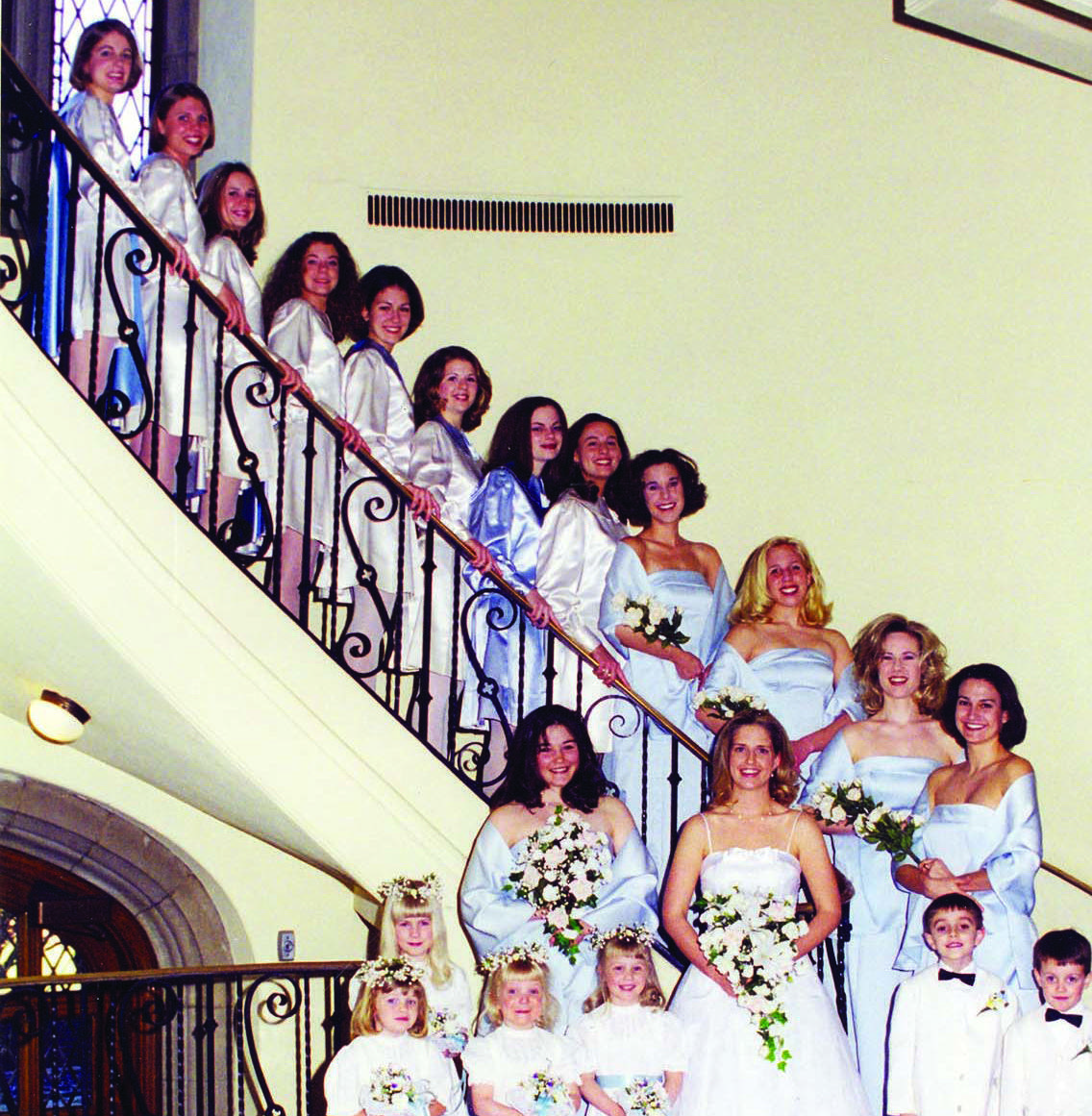 2000. Welcome back class of 2000! The 100-year tradition of recognizing the Spring Queen carried over to Y2K for these folks. Members of the pageant line up for photos in MAP South