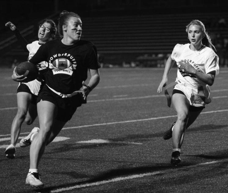 Senior Reese Hasley takes the ball upfield.