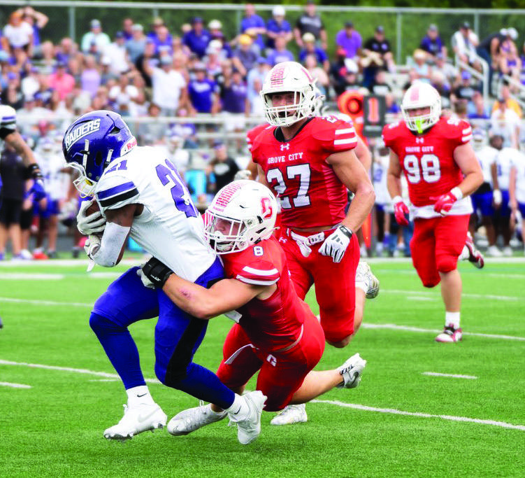 Senior Jack Jollie making a tackle during Sept. 13 game.
