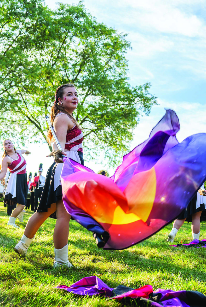 The Grove City College Marching Band performs at events across campus.