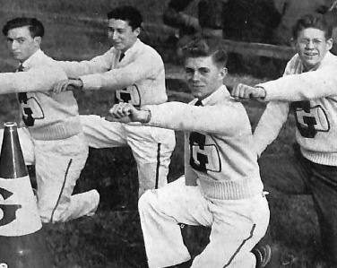 The cheer squad boasts a storied tradition of male involvement.