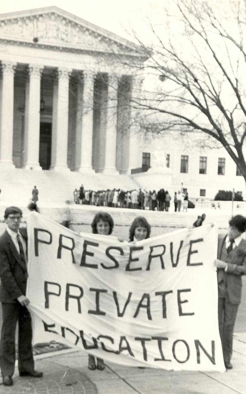 GCC students protest outside the Supreme Court in 1983.