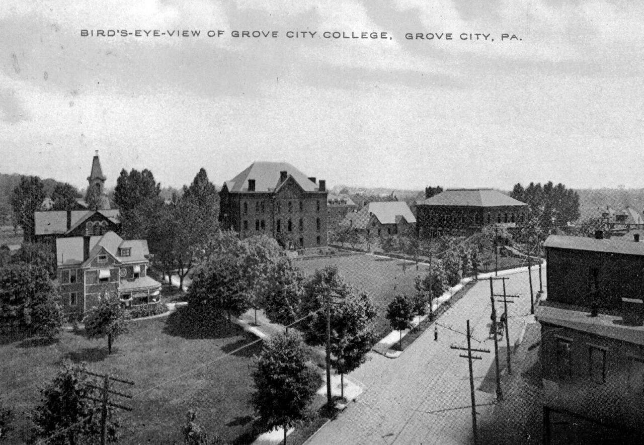 This was what the campus looked like in 1914. Carnegie Alumni Center is the right.