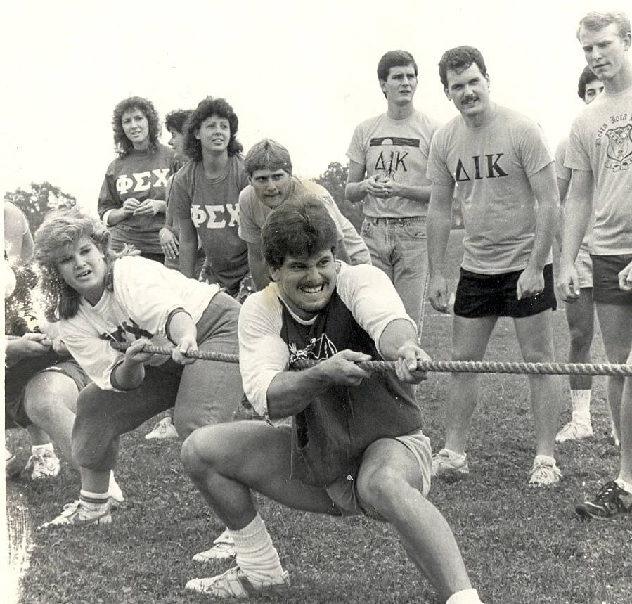 Delta Iota Kappa competes alongside Phi Sigma Chi in the 1980s.