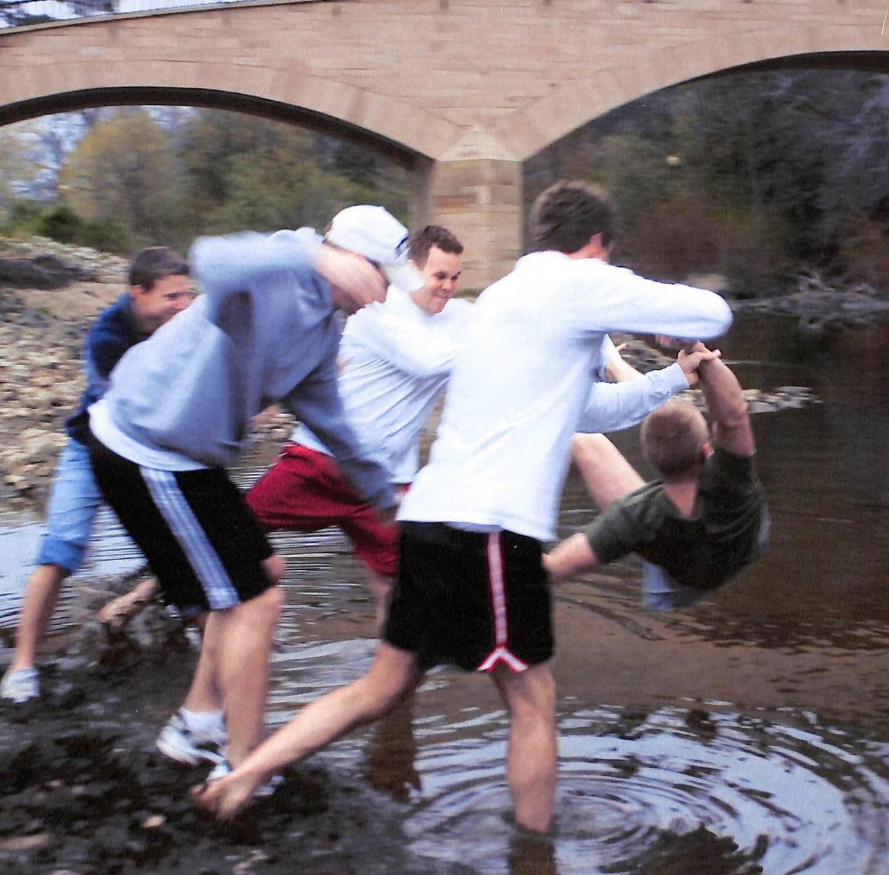 This creeking took place nearly 20 years ago. This long standing tradition has remained the same for many years. After a Grover gets engaged, the guy will be marched down to the cr