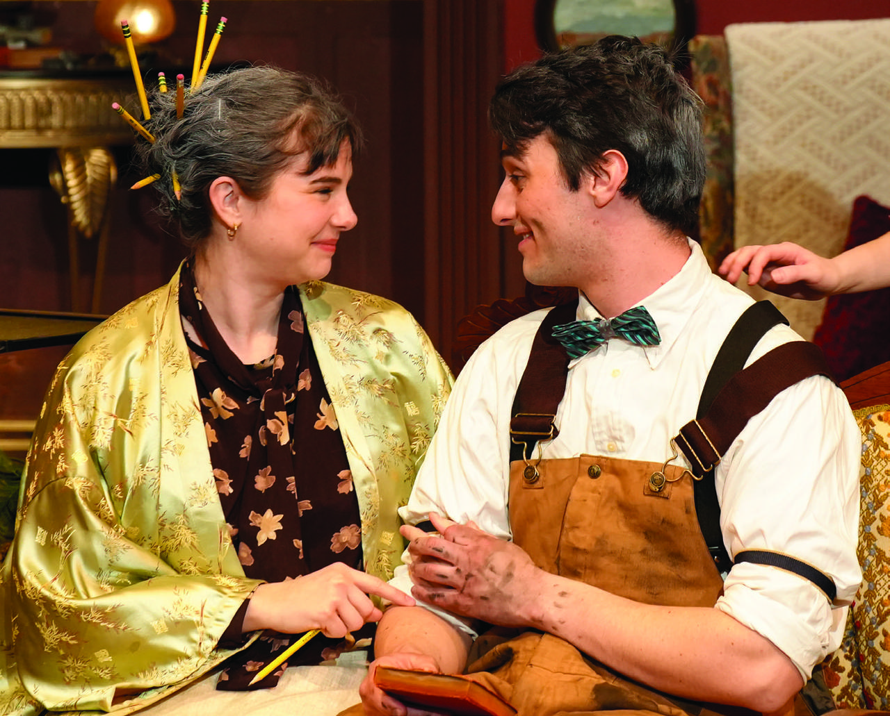 Top right, Sarah Keeler and Zach Kappel portray Penelope and Paul Sycamore.