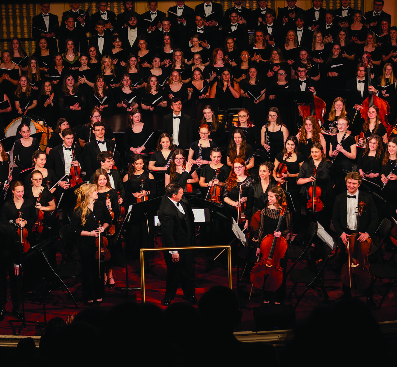 The ensembles came together at the end of the concert.