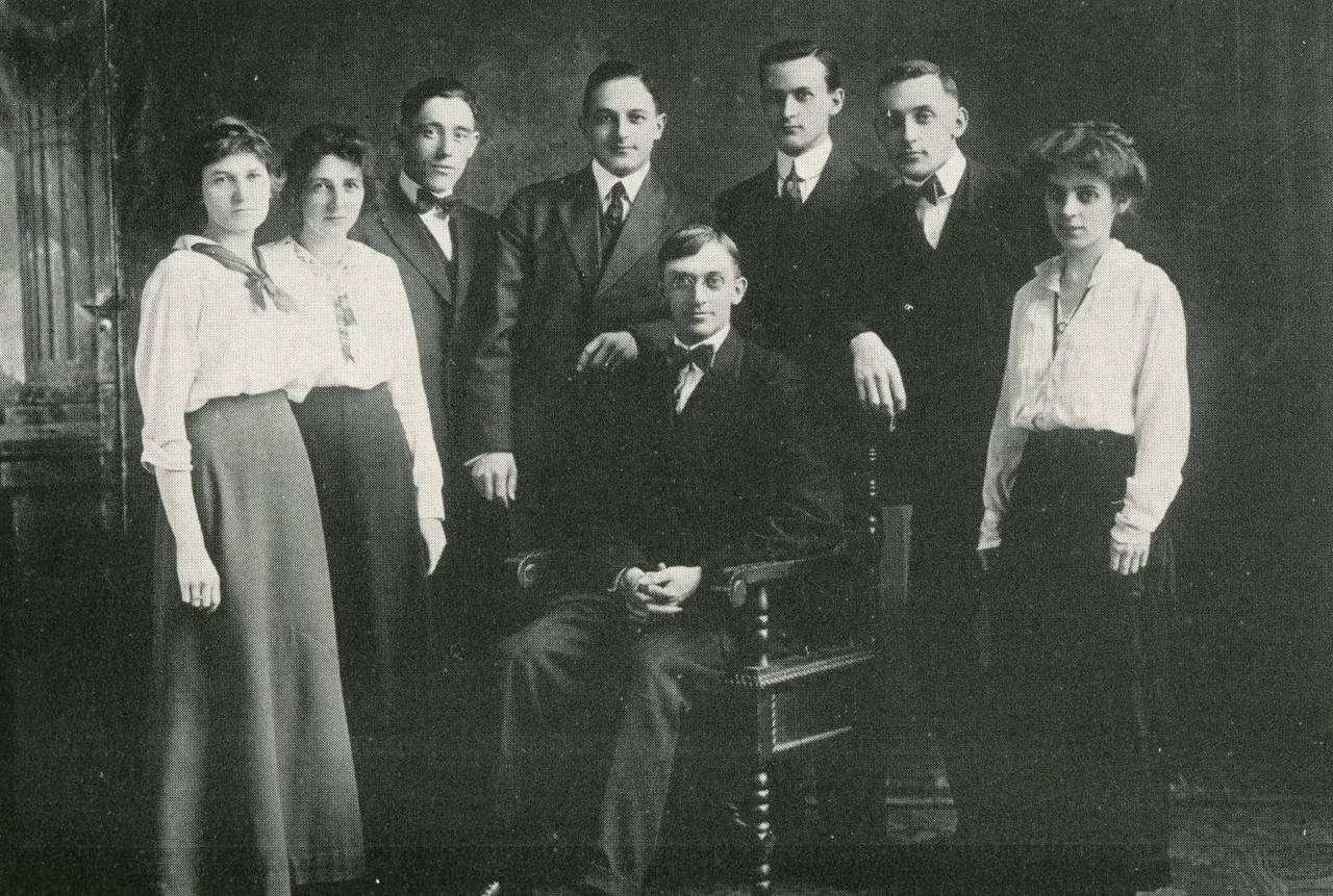 Above, The Collegian’s first staff in 1891.